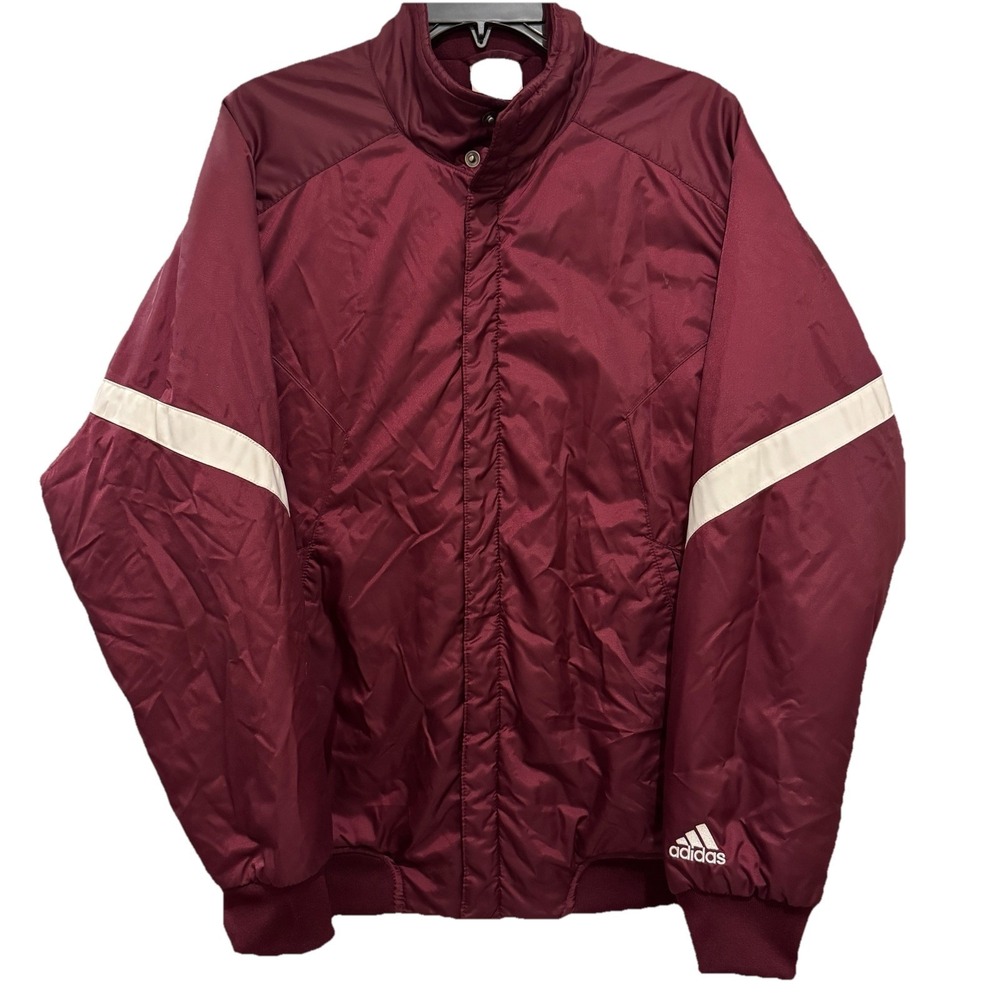 Adidas VTG Puffer Jacket XS Maroon Windbreaker Streetwear Sporty Athletic
